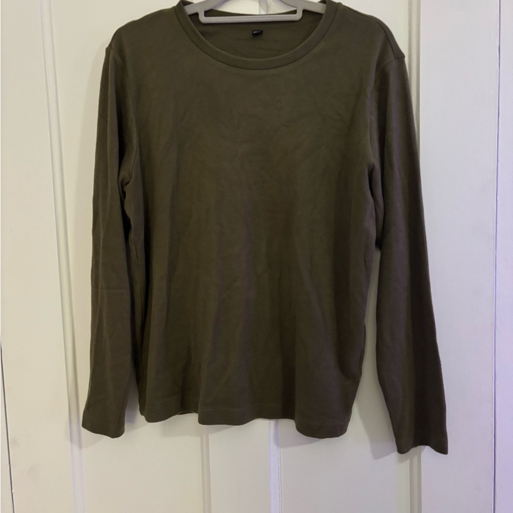 Uniqlo Khaki Long Sleeve Top